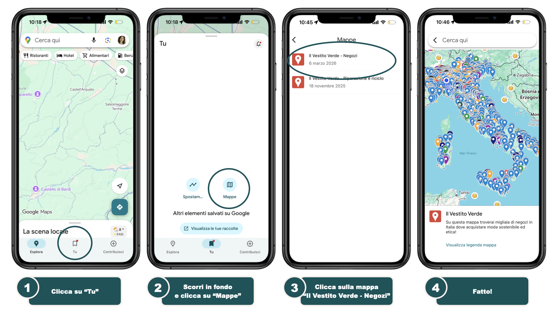 mappa negozi moda sostenibile vestito verde google mymaps google maps