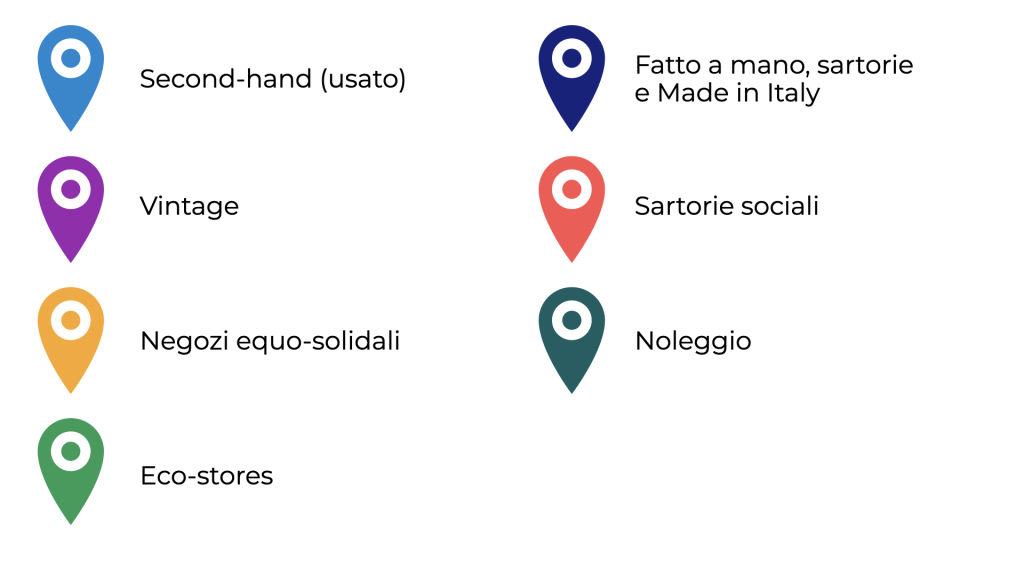 mappa negozi moda sostenibile vestito verde google mymaps google maps